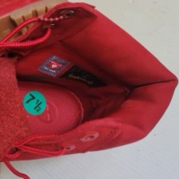 New! Timberland Women's Limited Release 6 inch Waterproof Work Boots Red Leather - Picture 7 of 10